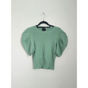 NWT ANTHROPOLOGIE Lumiere Ribbed Puff Short Sleeve Knit June Top Size L Boho